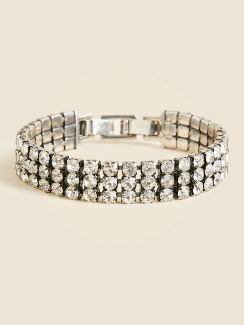 J. Crew Cupchain Crystal Bracelet in Silver Tone